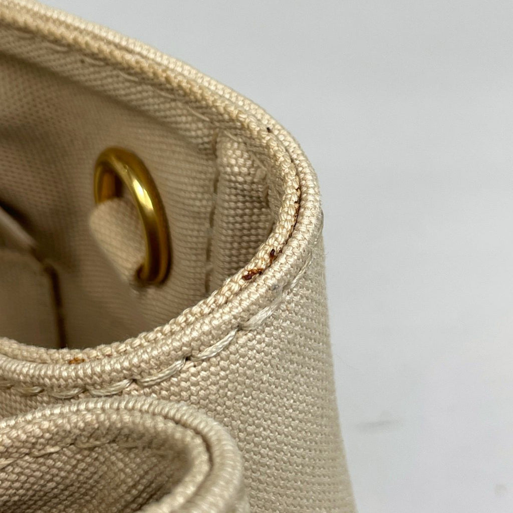 Prada Canapa Tote Handbag Canvas Beige — view 4