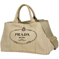 Prada Canapa Tote Handbag Canvas Beige
