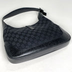 Gucci Jackie Line Shoulder Bag GG Pattern Canvas Black — view 2