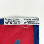 Hermes Carre 90 Soies Volantes Silk Scarf Red Navy Multicolor — view 2