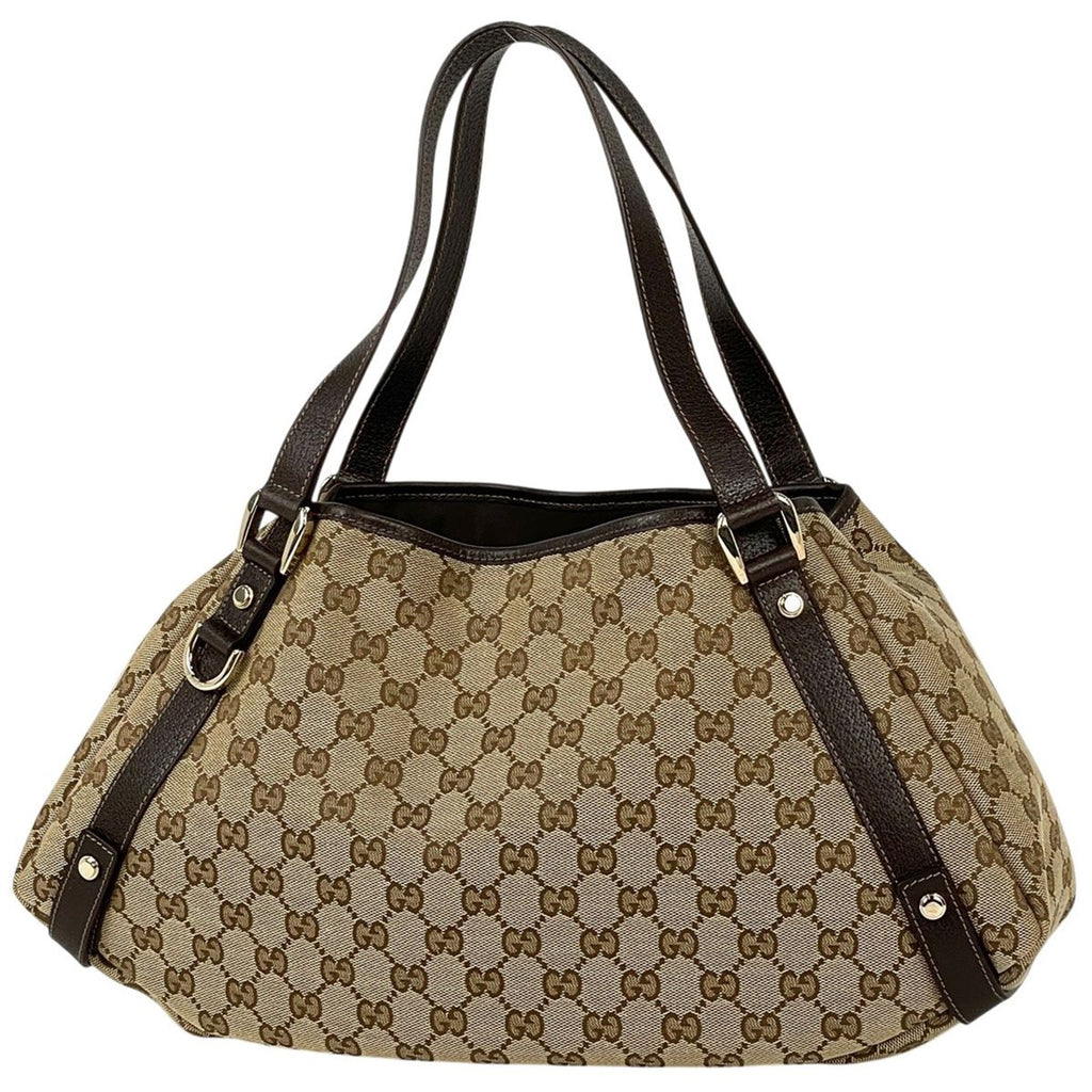 Gucci GG Pattern Tote Abbey Canvas Beige Brown