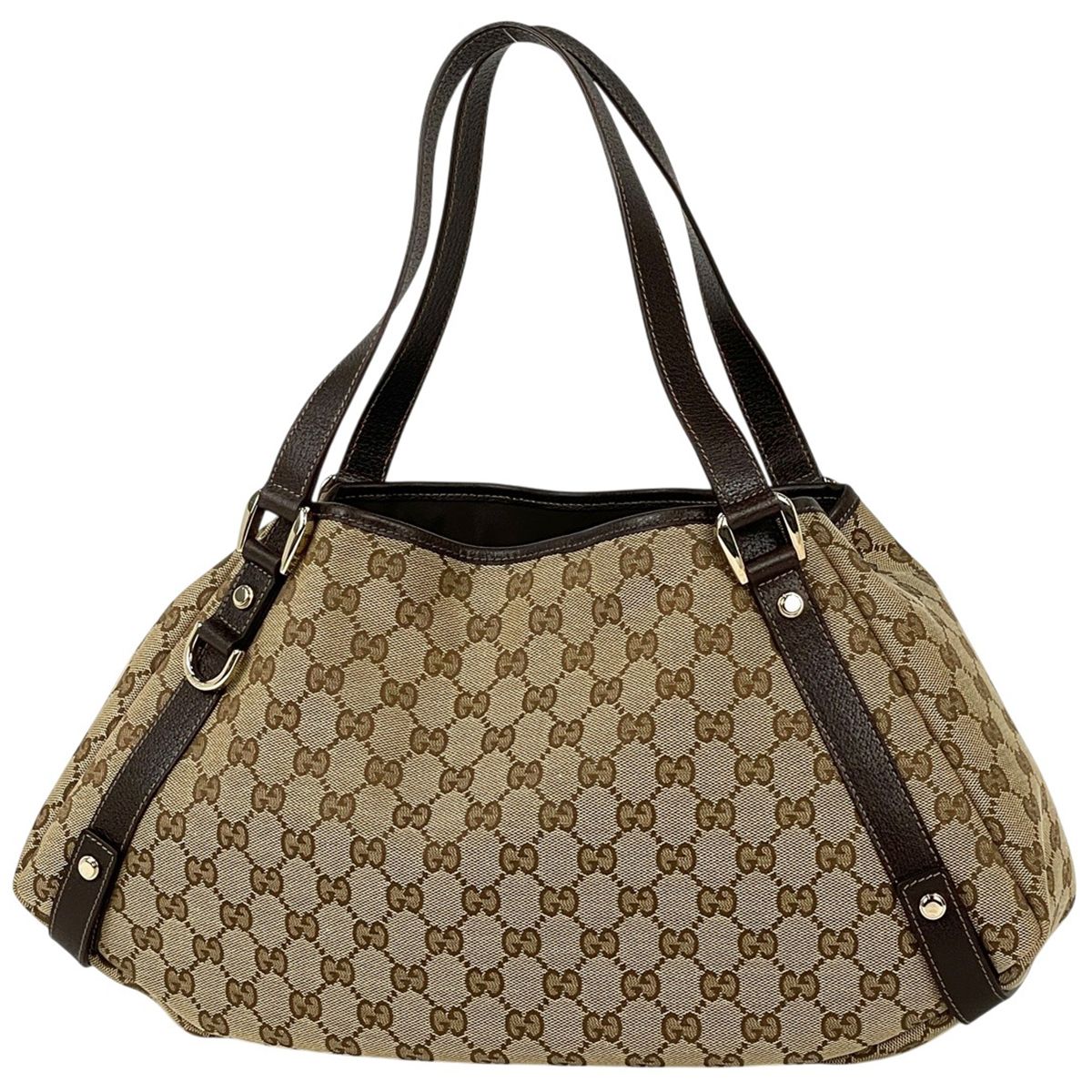 Gucci GG Pattern Tote Abbey Canvas Beige Brown