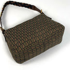 Fendi Zucchino Pattern Shoulder Bag Mamma Baguette Canvas Green Brown — view 2