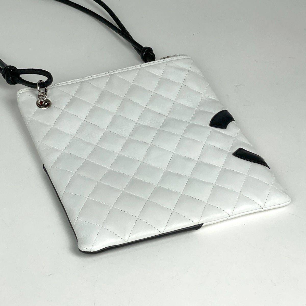 Chanel Cambon Line Shoulder Bag CC Logo Leather White — view 2
