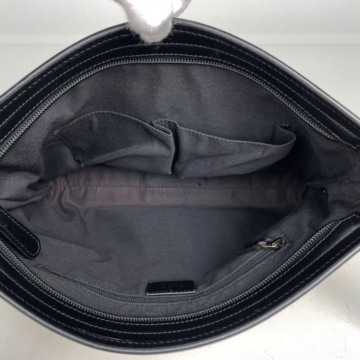 Gucci GG Pattern Shoulder Bag Sherry Line Web Canvas Beige Black — view 8