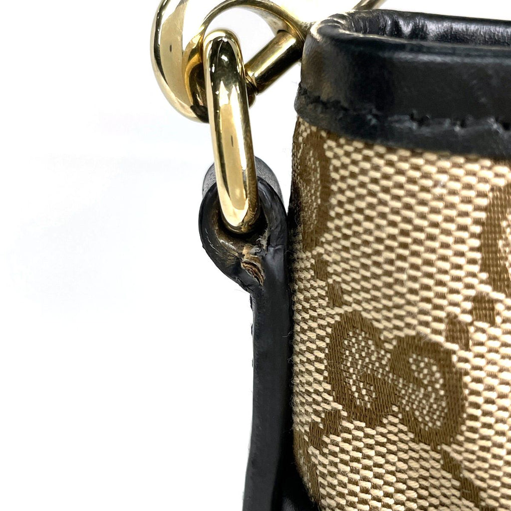 Gucci GG Pattern Shoulder Bag Sherry Line Web Canvas Beige Black — view 4