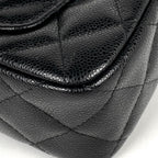 Chanel CC Logo Chain Shoulder Bag Quilted Caviar Leather Black — view 3