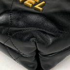 Chanel 22 Mini 2-Way Shoulder Bag Leather Black — view 3