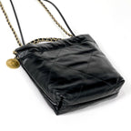 Chanel 22 Mini 2-Way Shoulder Bag Leather Black — view 2