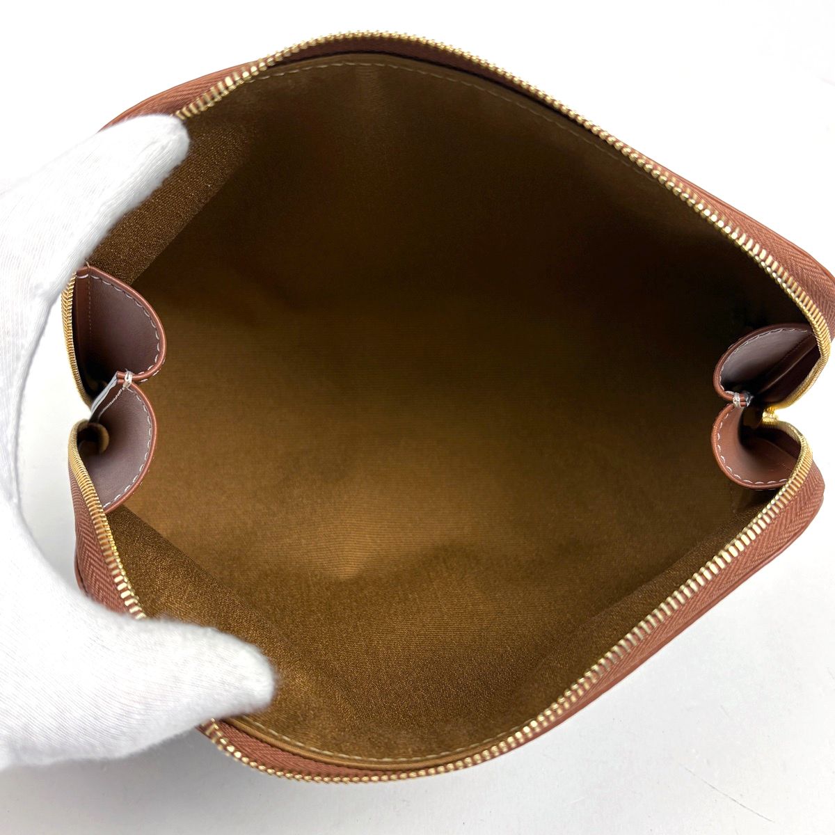 Celine Triomphe Pouch Makeup Brown — view 5