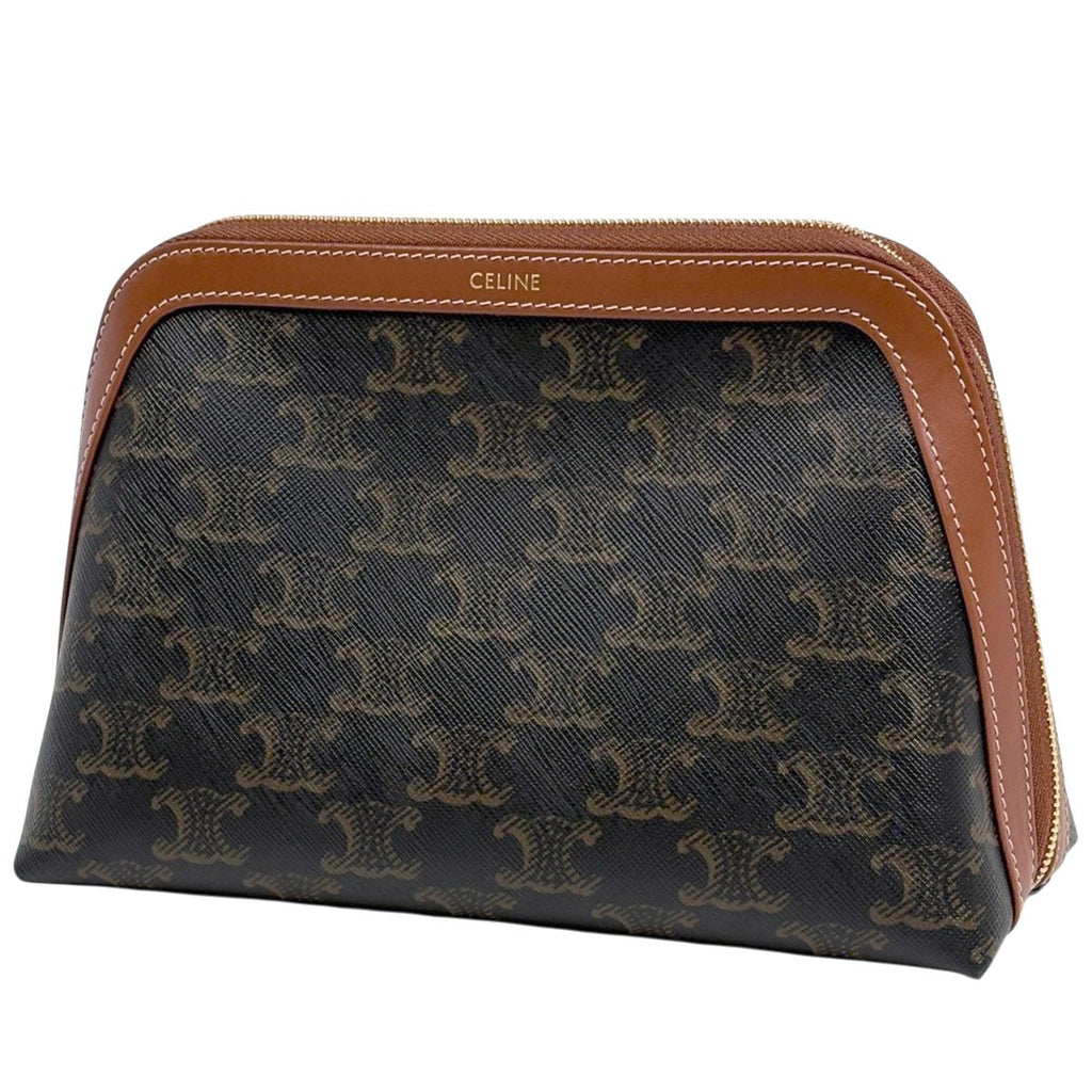 Celine Triomphe Pouch Makeup Brown