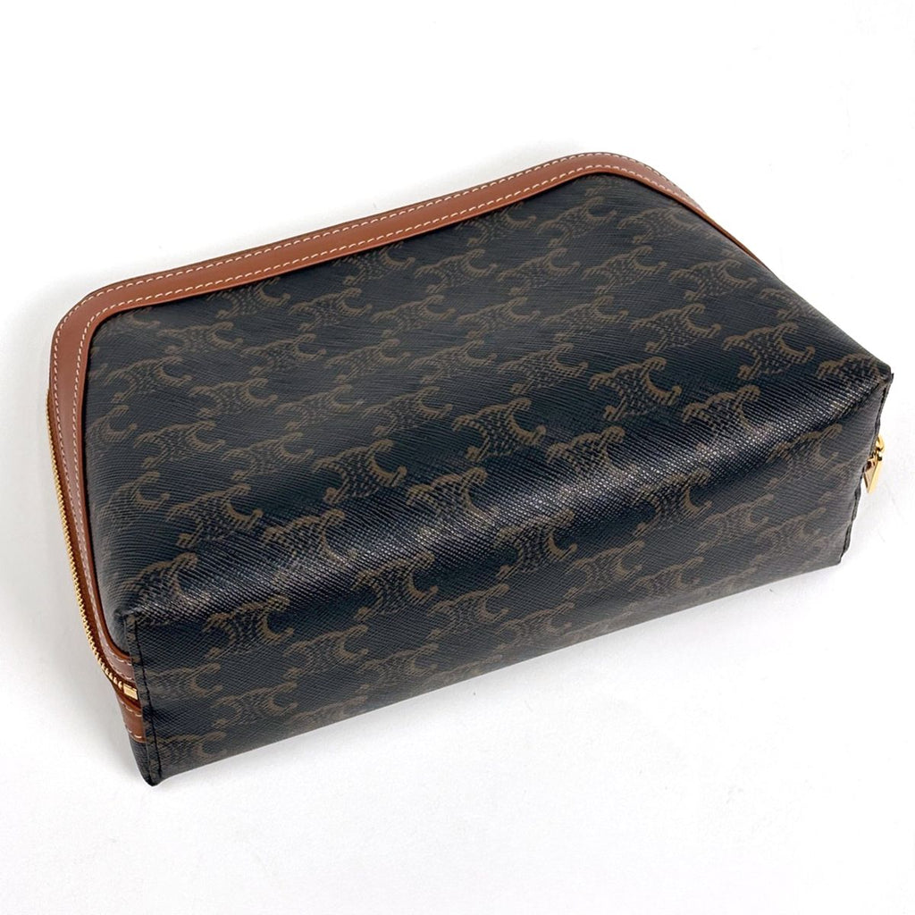 Celine Triomphe Pouch Makeup Brown — view 2