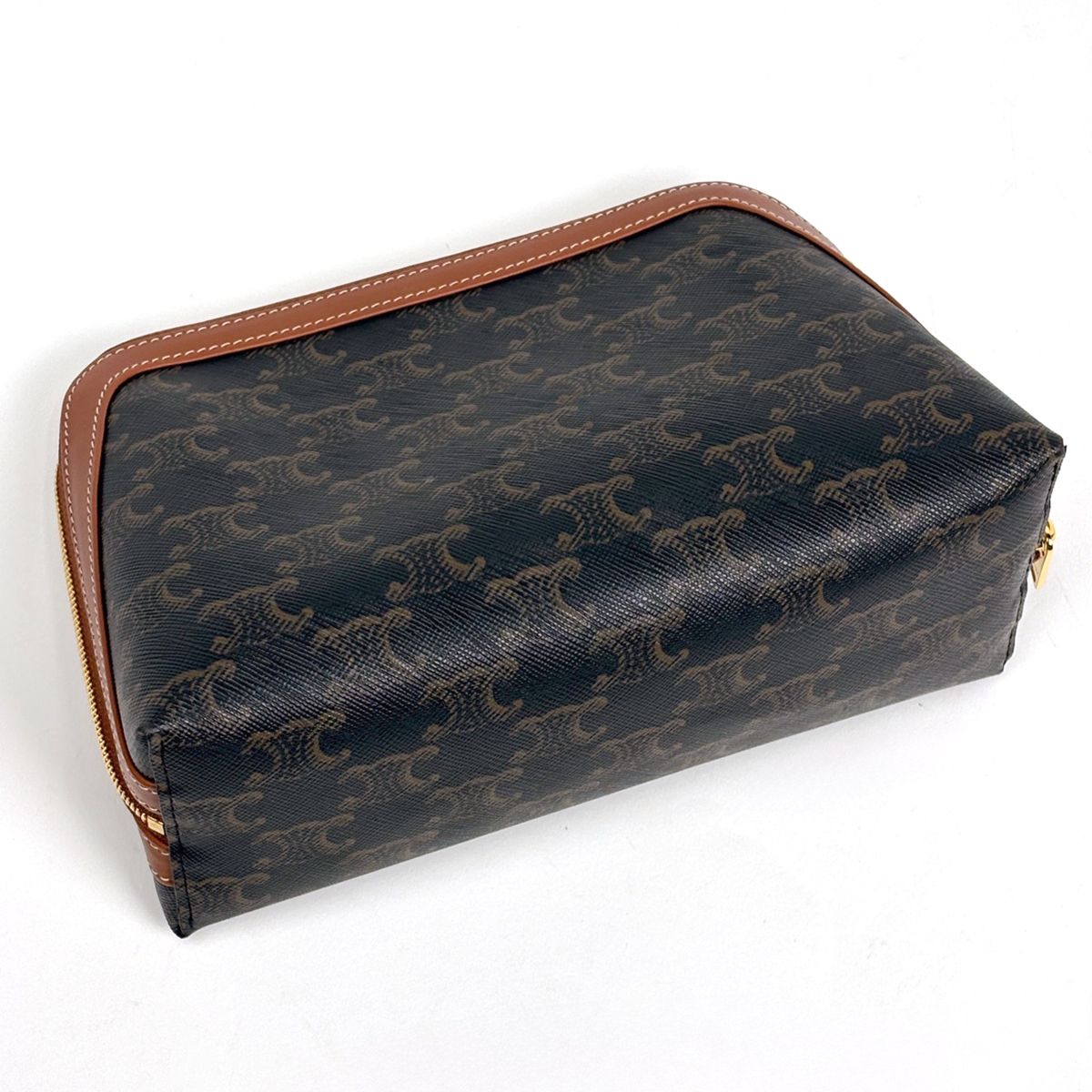 Celine Triomphe Pouch Makeup Brown — view 2