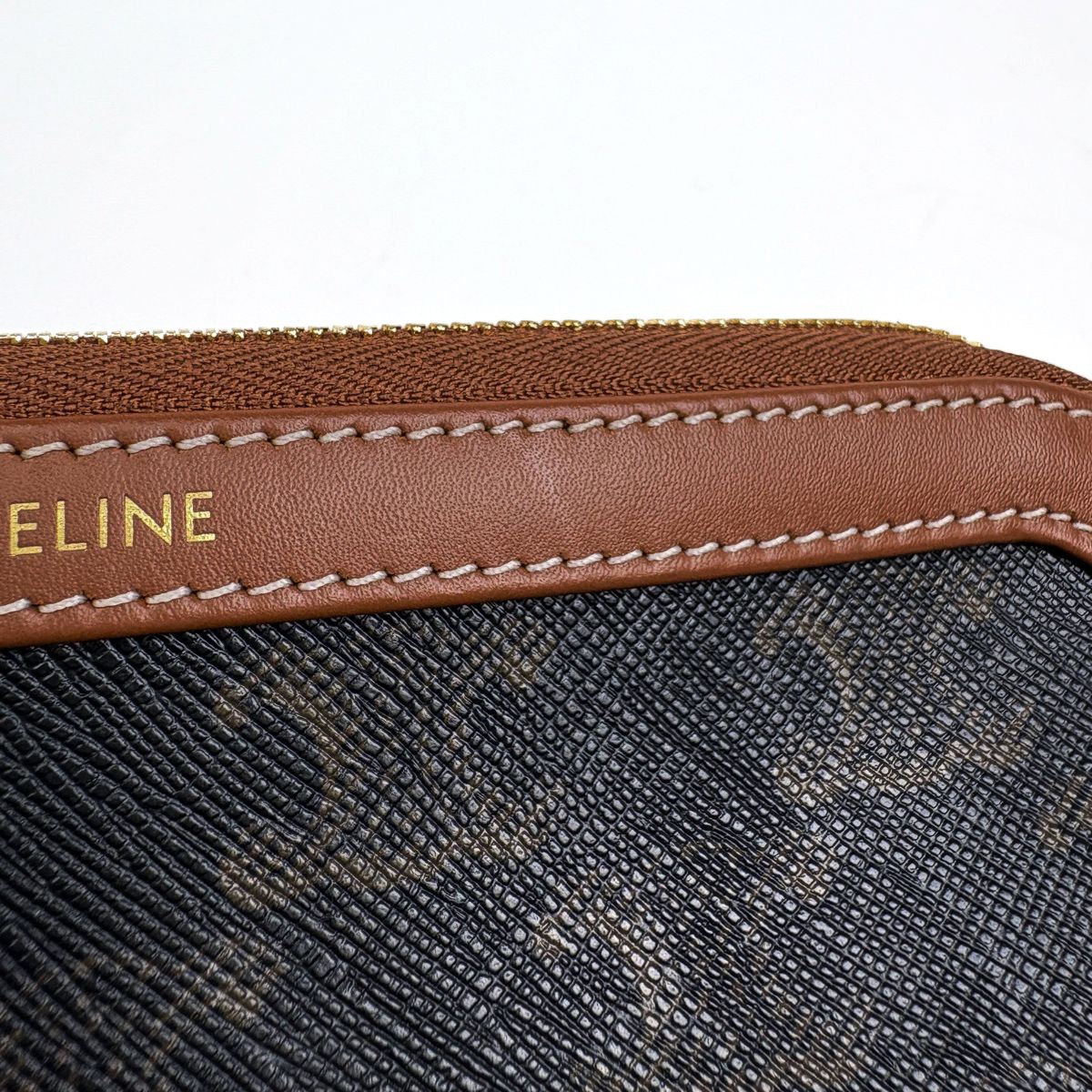Celine Triomphe Pouch Makeup Brown — view 4