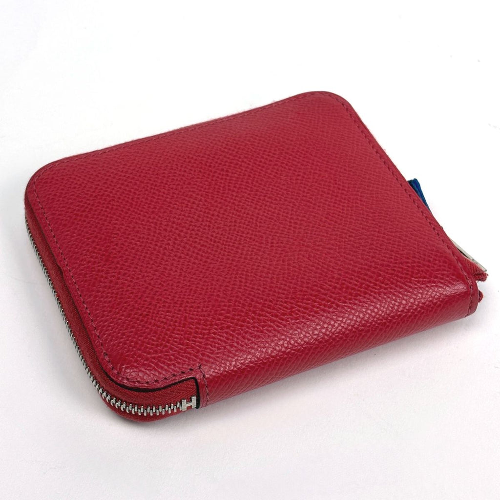 Hermes Azap Silk in Compact Zip Around Scarf Bifold Wallet Veau Bougainvillea — view 2