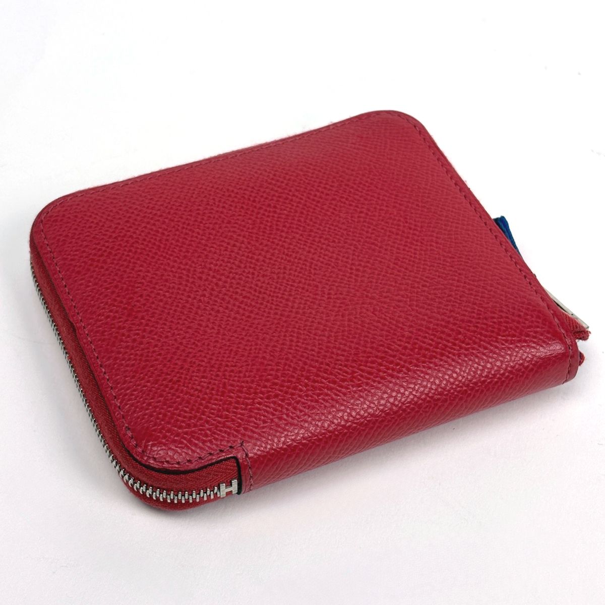 Hermes Azap Silk in Compact Zip Around Scarf Bifold Wallet Veau Bougainvillea — view 2