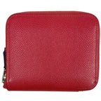 Hermes Azap Silk in Compact Zip Around Scarf Bifold Wallet Veau Bougainvillea
