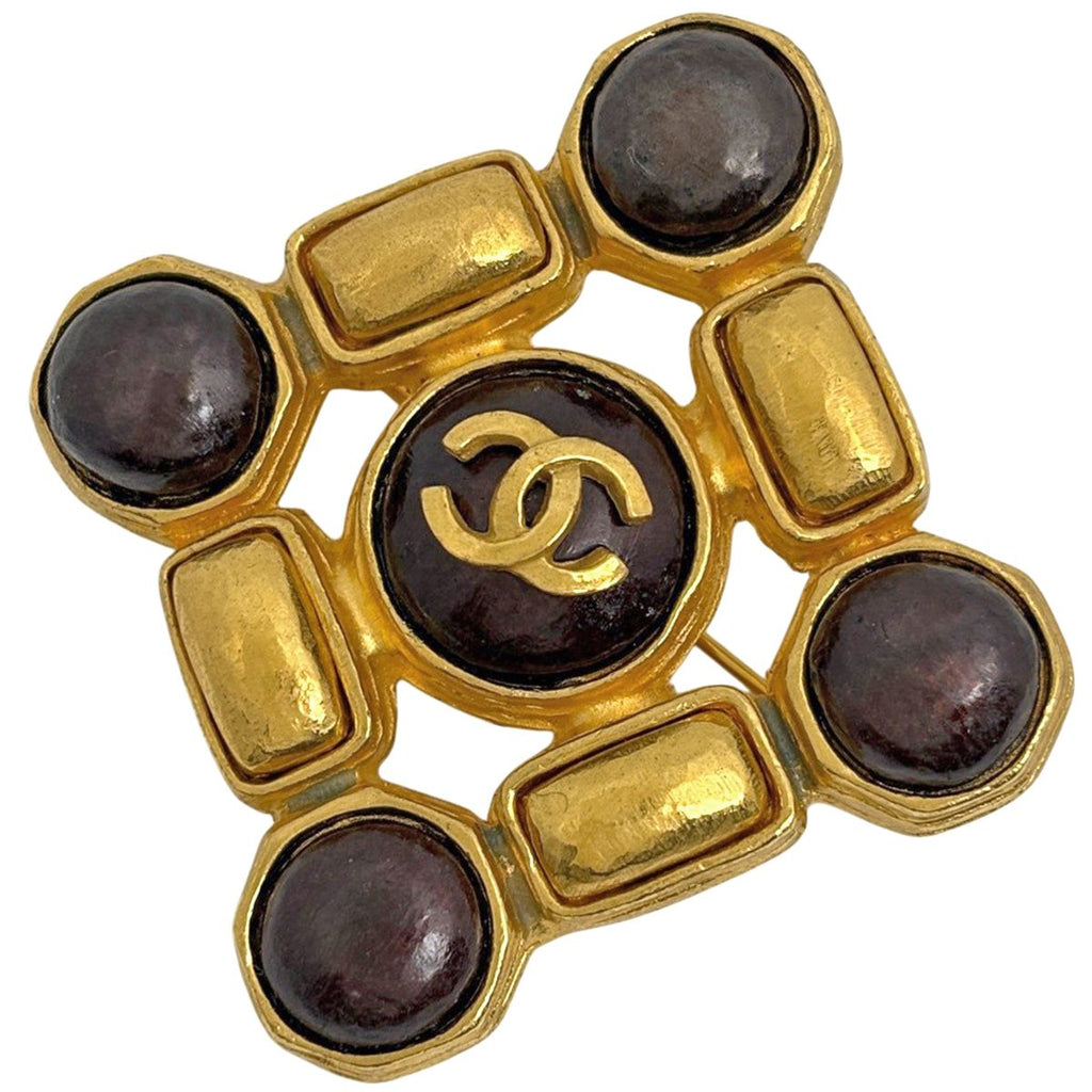 Chanel CC Logo Brooch Gold Plated