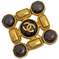 Chanel CC Logo Brooch Gold Plated