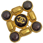 Chanel CC Logo Brooch Gold Plated