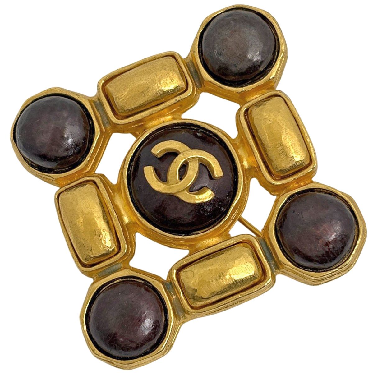 Chanel CC Logo Brooch Gold Plated