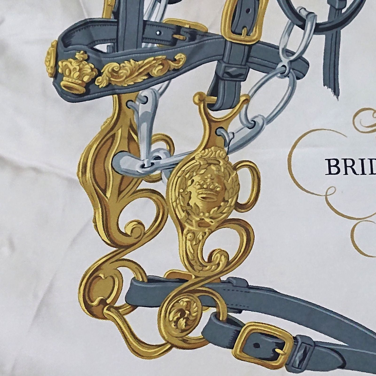 Hermes Carre 90 Brides de Gala Silk Scarf Blue — view 7