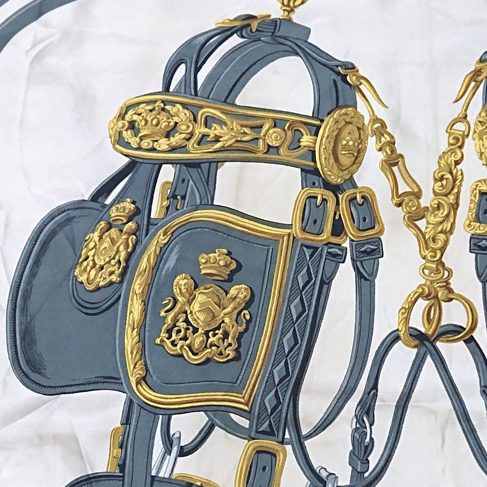 Hermes Carre 90 Brides de Gala Silk Scarf Blue — view 8