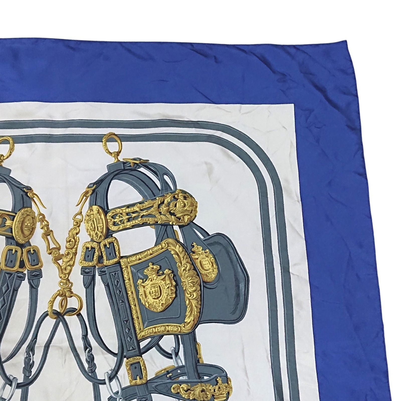 Hermes Carre 90 Brides de Gala Silk Scarf Blue — view 5