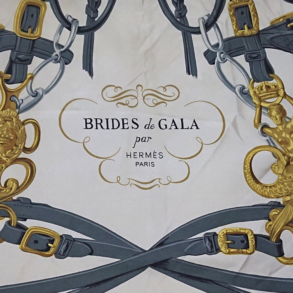 Hermes Carre 90 Brides de Gala Silk Scarf Blue — view 6