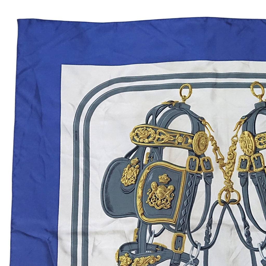 Hermes Carre 90 Brides de Gala Silk Scarf Blue — view 4