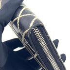 Chanel Wild Stitch Zip Around Lambskin Black Wallet Silver — view 7