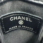 Chanel Quilted CC Logo Enamel Leather Black Pouch Silver — view 4