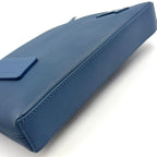Louis Vuitton Take Off Pouch Aerogram Leather Blue Clutch Silver — view 5