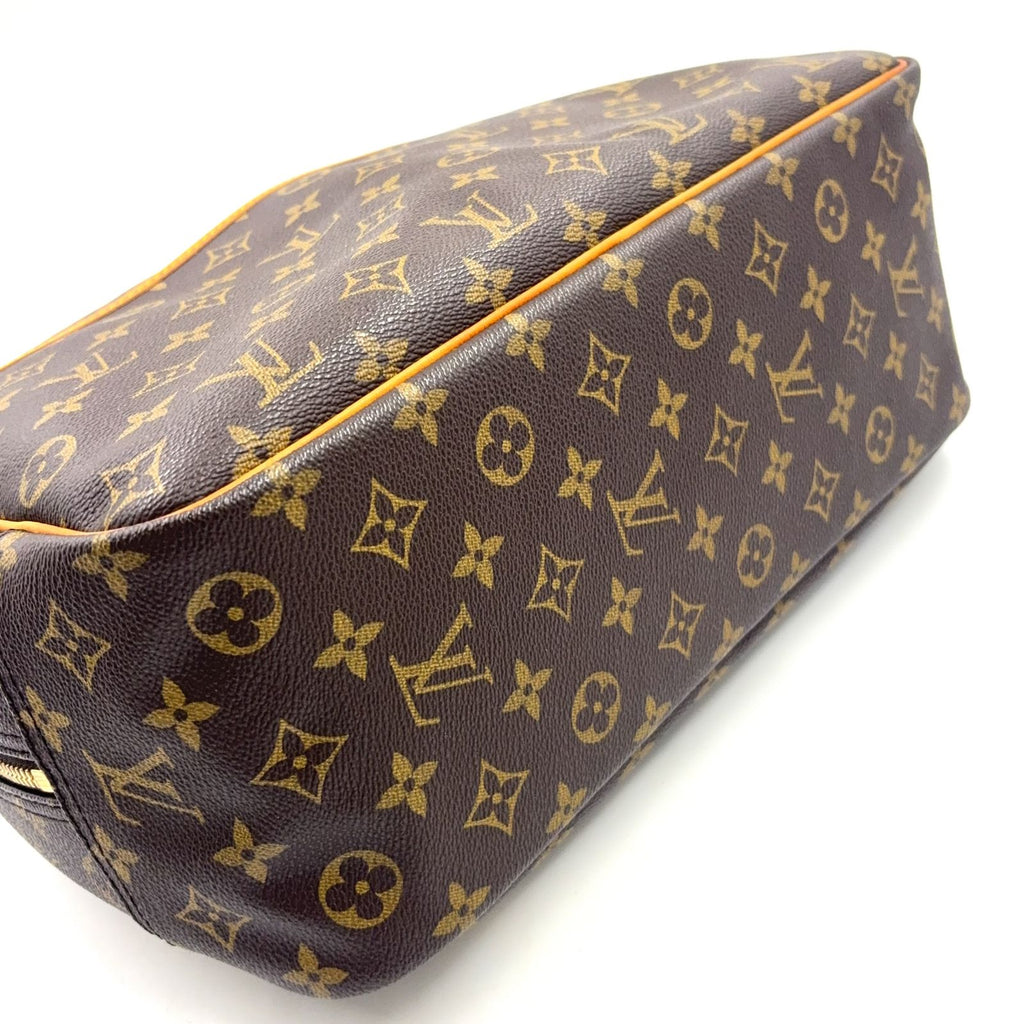 Louis Vuitton Deauville Bowling Vanity Monogram Leather Brown Light Handbag Gold — view 5
