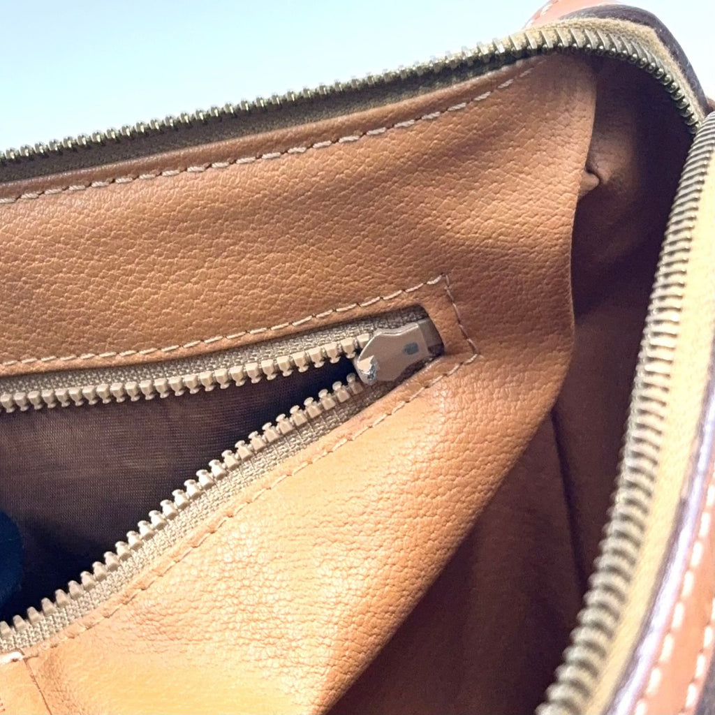 Celine Macadam Leather Brown Light Mini Boston Bag Gold — view 7