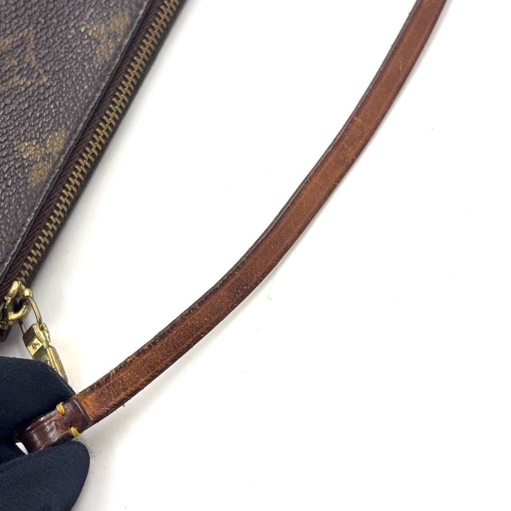 Louis Vuitton Pochette Monogram Leather Brown Light Handbag Gold — view 6
