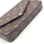 Louis Vuitton Pochette Felicity Monogram Leather Suede Pink Purple Brown — view 5