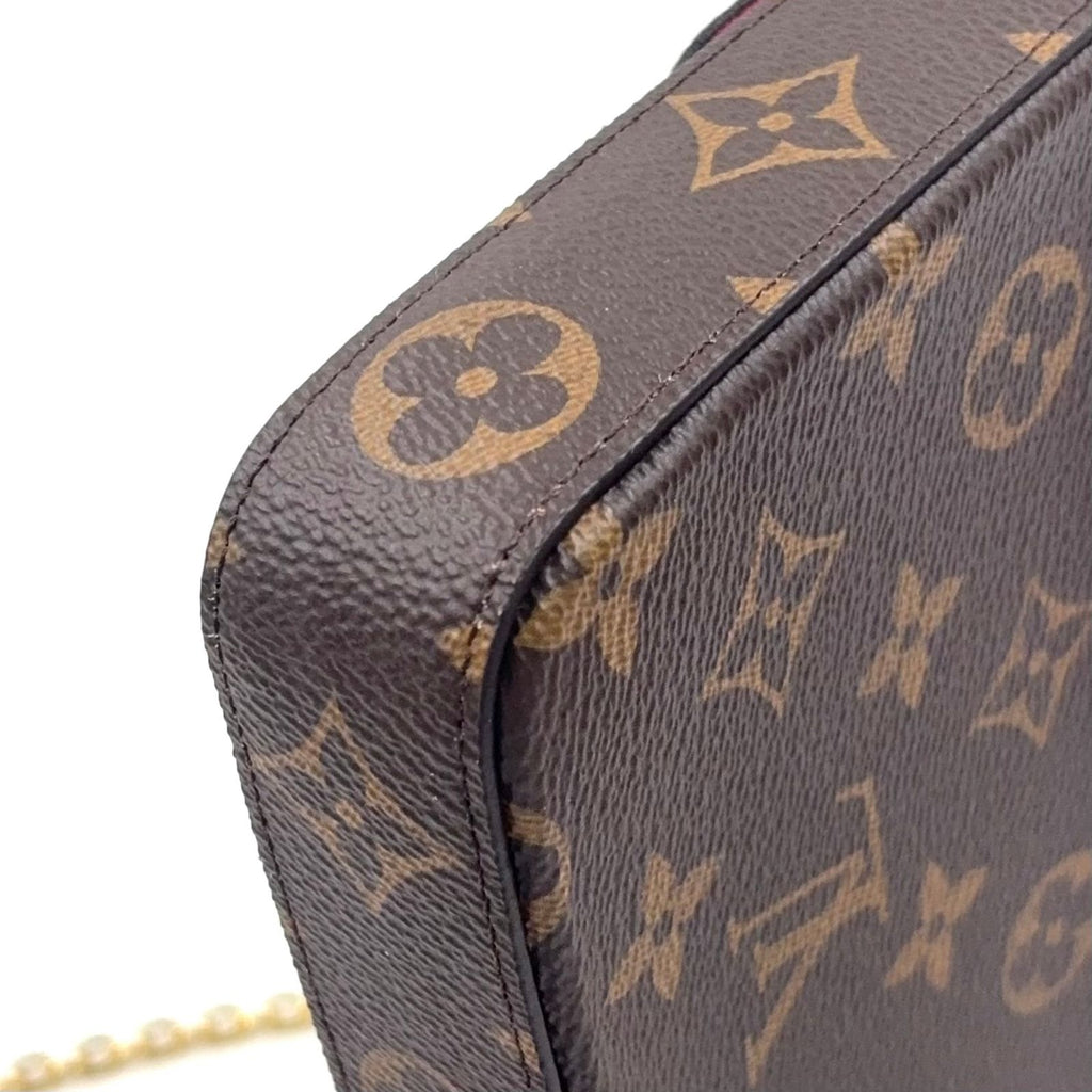 Louis Vuitton Pochette Felicity Monogram Leather Suede Pink Purple Brown — view 7