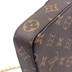 Louis Vuitton Pochette Felicity Monogram Leather Suede Pink Purple Brown — view 7