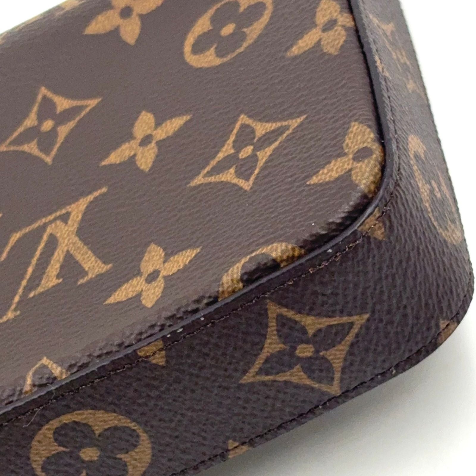 Louis Vuitton Pochette Felicity Monogram Leather Suede Pink Purple Brown — view 8