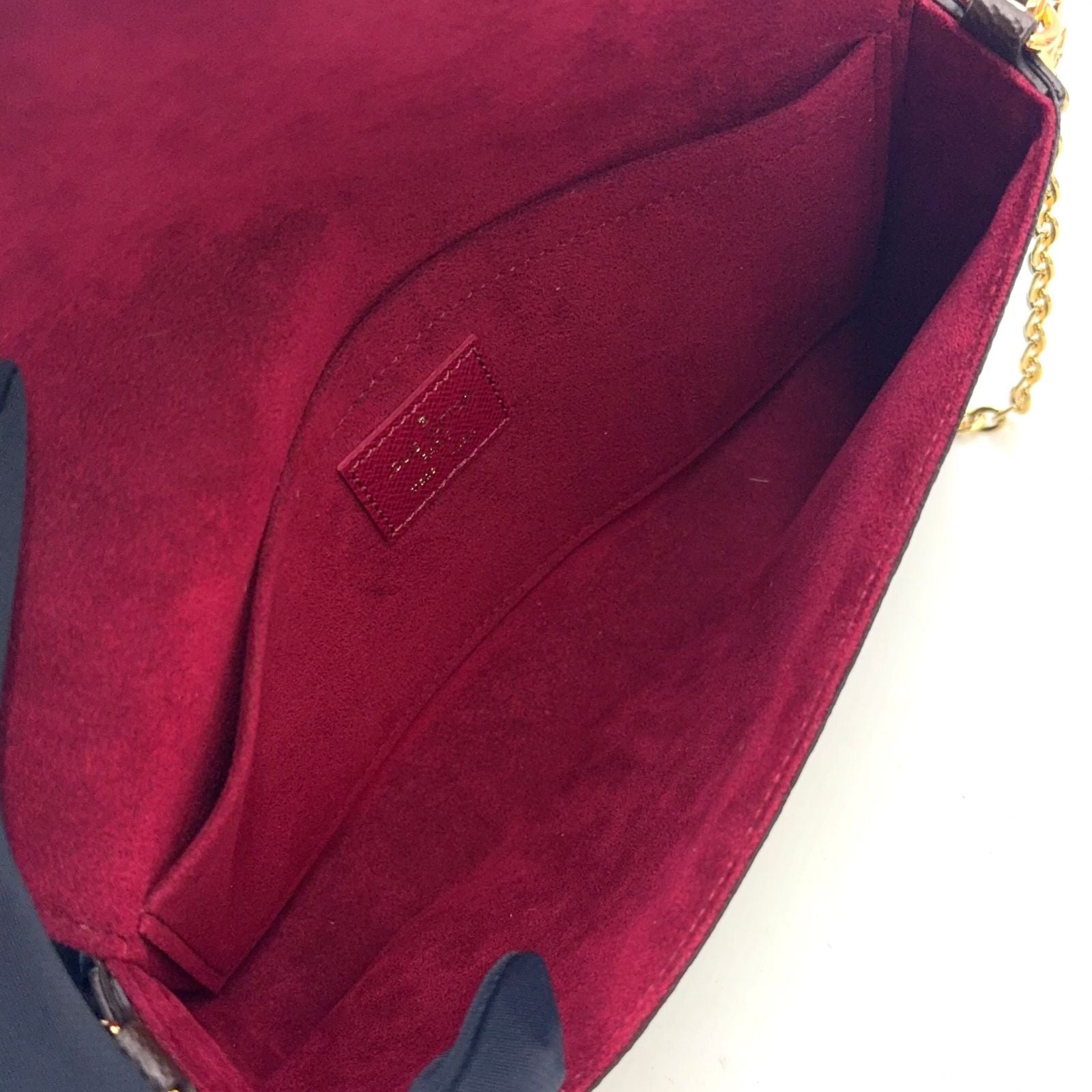 Louis Vuitton Pochette Felicity Monogram Leather Suede Pink Purple Brown — view 3