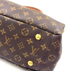 Louis Vuitton Pallas MM Monogram Leather Brown Light Red Handbag Gold — view 6