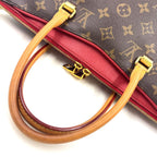 Louis Vuitton Pallas MM Monogram Leather Brown Light Red Handbag Gold — view 9