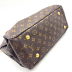 Louis Vuitton Pallas MM Monogram Leather Brown Light Red Handbag Gold — view 5