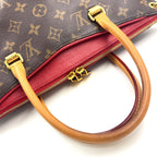Louis Vuitton Pallas MM Monogram Leather Brown Light Red Handbag Gold — view 8