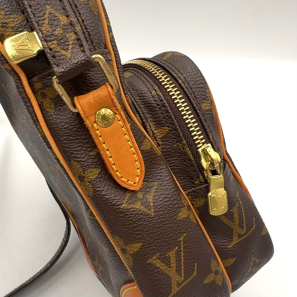 Louis Vuitton Amazon Monogram Leather Brown Light Shoulder Bag Gold — view 7
