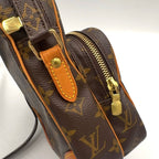Louis Vuitton Amazon Monogram Leather Brown Light Shoulder Bag Gold — view 7
