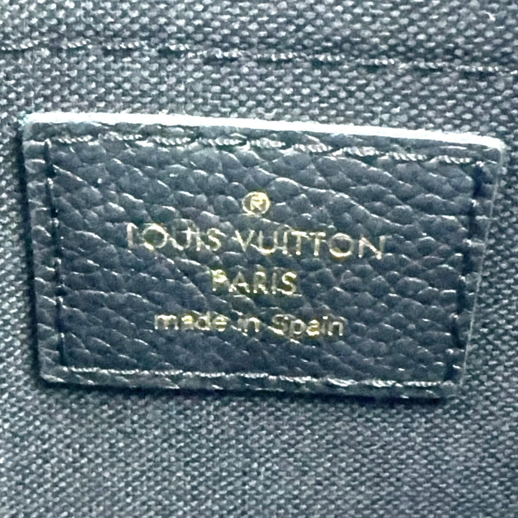 Louis Vuitton Pallas Clutch Monogram Leather Brown Black Handbag Gold — view 4