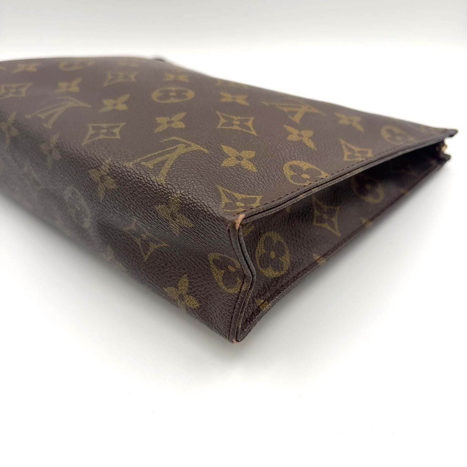 Louis Vuitton Posh Souffle Monogram Leather Brown Light Pouch Gold — view 7