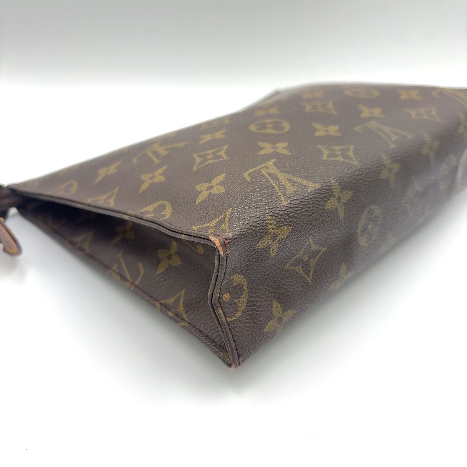 Louis Vuitton Posh Souffle Monogram Leather Brown Light Pouch Gold — view 6